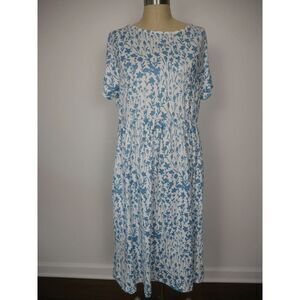 Women's Short Sleeve Graphic White & Blue Dress XL